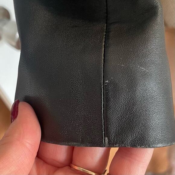Vintage 90's Apostrophe Black Genuine Leather Jacket in Women's Size 16 - Picture 6 of 10